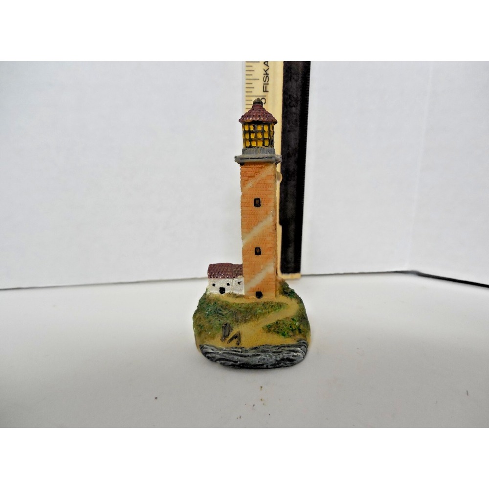 Resin Miniature Lighthouse Figurine Unmarked 3 in tall